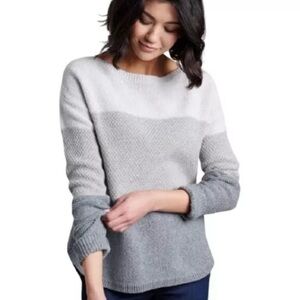 Kuhl Women's Two-Tone Gray Crew Neck Sweater